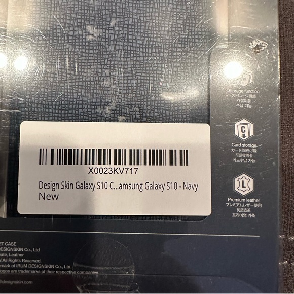 Design Skin Galaxy S10 Case Wallet Cover Leather with Card Holder - Navy - Picture 11 of 11